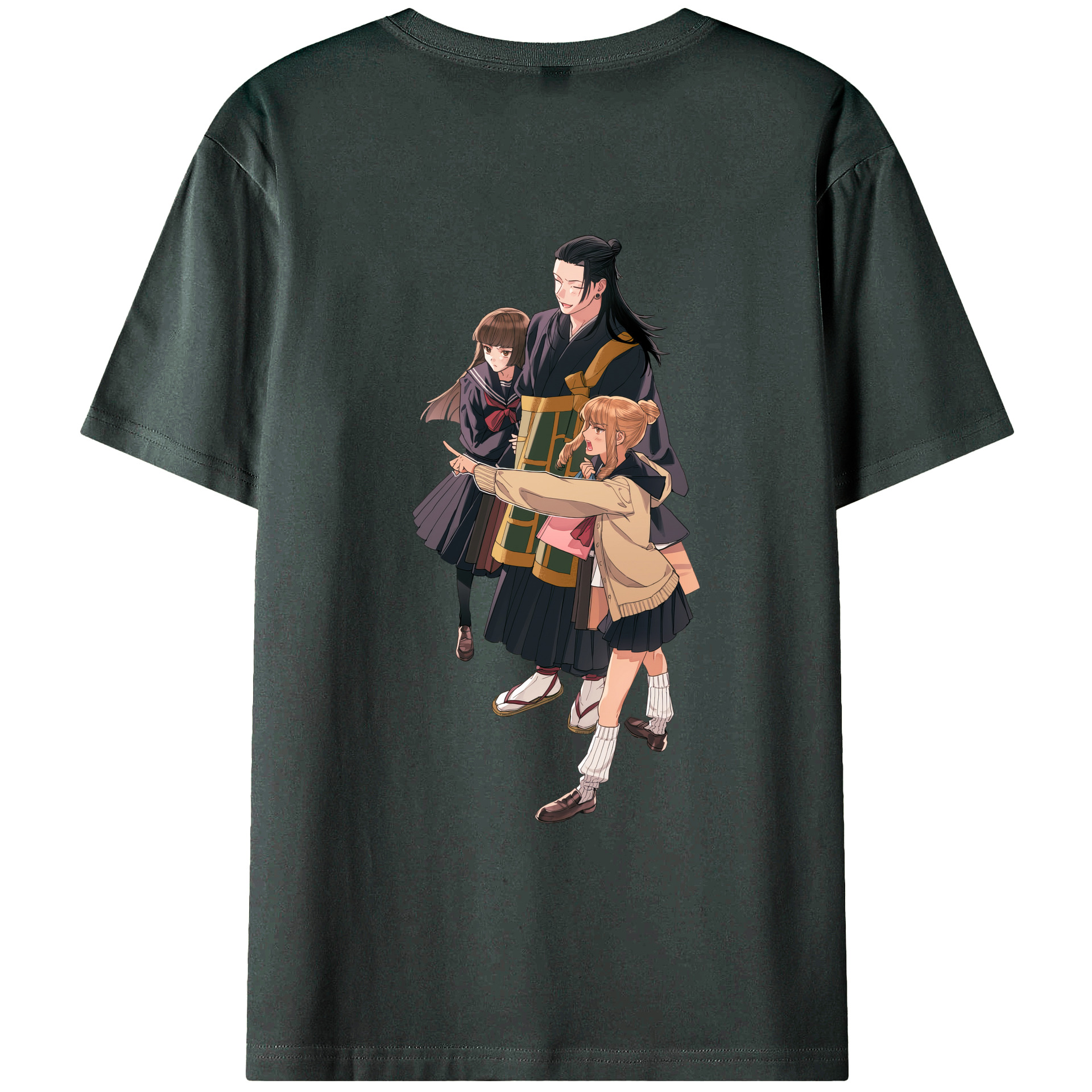 （画像用） 呪術廻戦 Jujutsu Kaisen 綿100％ メンズ半袖Tシャツ（バックプリント） 通気性